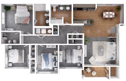 Floor plan image for 4 bedroom unit